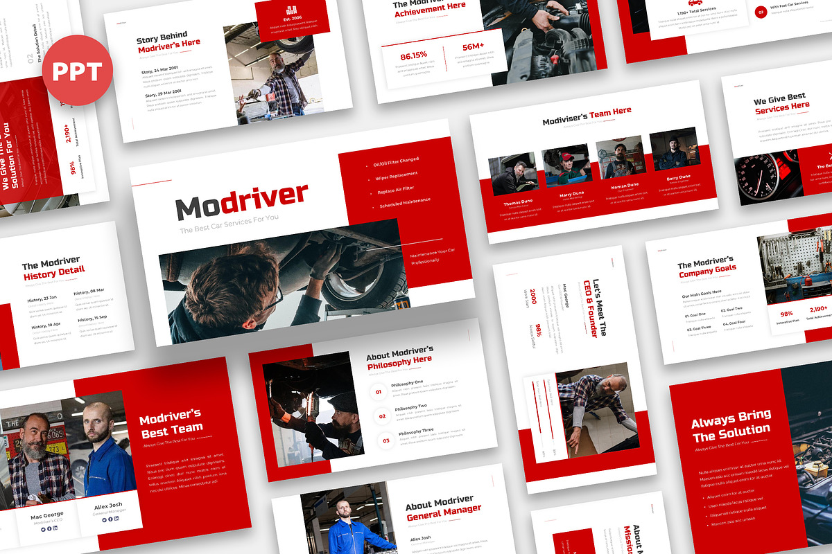 Modriver Car Services Powerpoint, a Presentation Template by kerismaker (Photo 1 of 6)