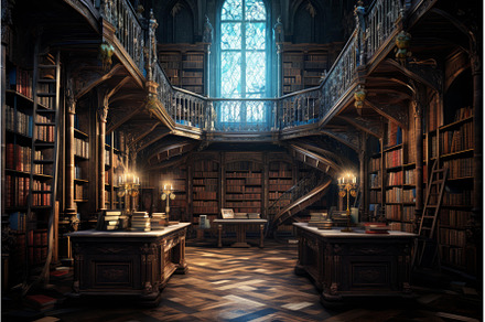 Old library education. Generate Ai, a School & Education Photo by Ylivdesign