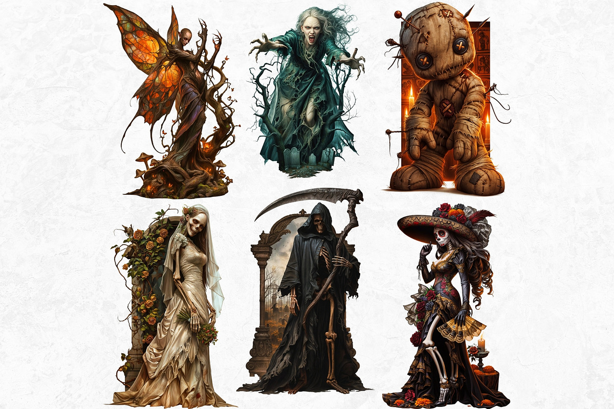 Spooky Halloween Characters Clipart, a Seasonal Illustration by ThatsDesign Art (Photo 10 of 10)