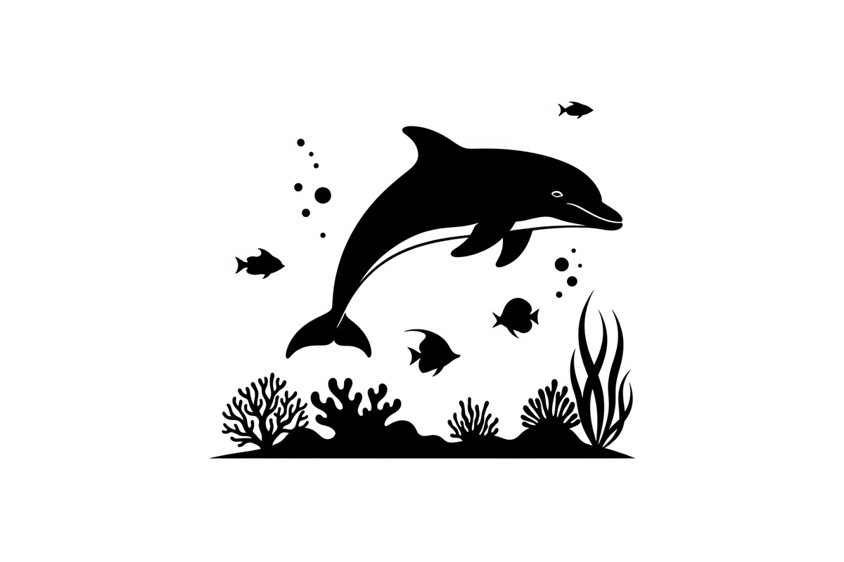 Dolphin Jumping Silhouette Vector bu, an Illustration by Designs_River (Photo 11 of 48)
