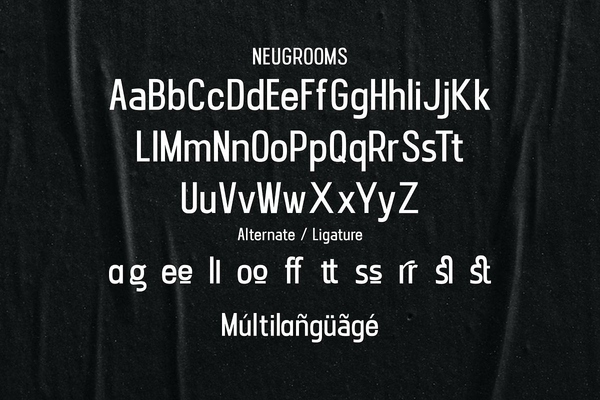 Neugrooms - New Sans Display Font, a Sans Serif Font by zamjumps (Photo 8 of 9)