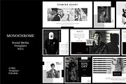 Monochrome Social Media Template, a Social Media Template by Minimalist Logos (Thumbnail 1 of 3)