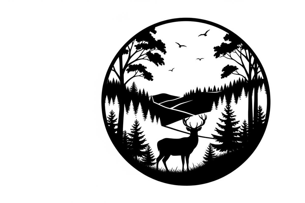 Beautiful deer forest circle art, an Illustration by Amazin_art (Photo 14 of 32)