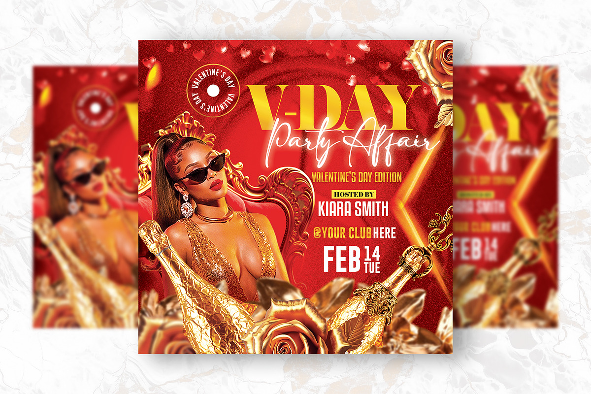 Valentine’s Day Party Flyer Design, a Flyer Template by Shajib Shikder (Photo 2 of 2)