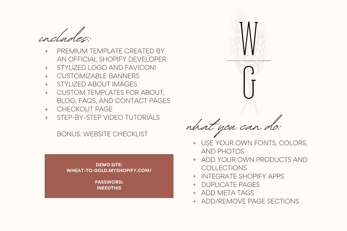 Easy Shopify Theme | Wheat to Gold, a Templates & Theme by Easy Website Themes (Photo 8 of 8)