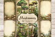 Mushrooms Junk Journal Pages, a Seasonal Illustration by GlamArtZhanna (Thumbnail 1 of 9)