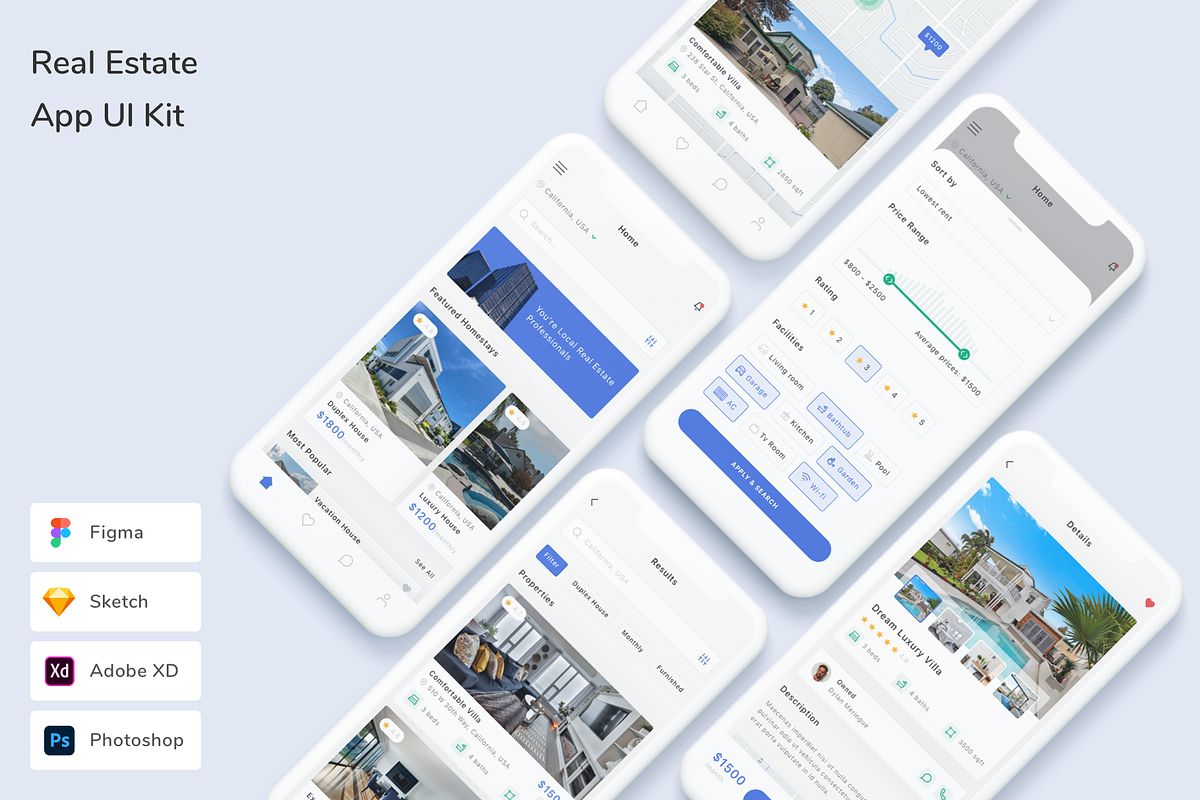 Real Estate App UI Kit, an UI Kit Template by Betush