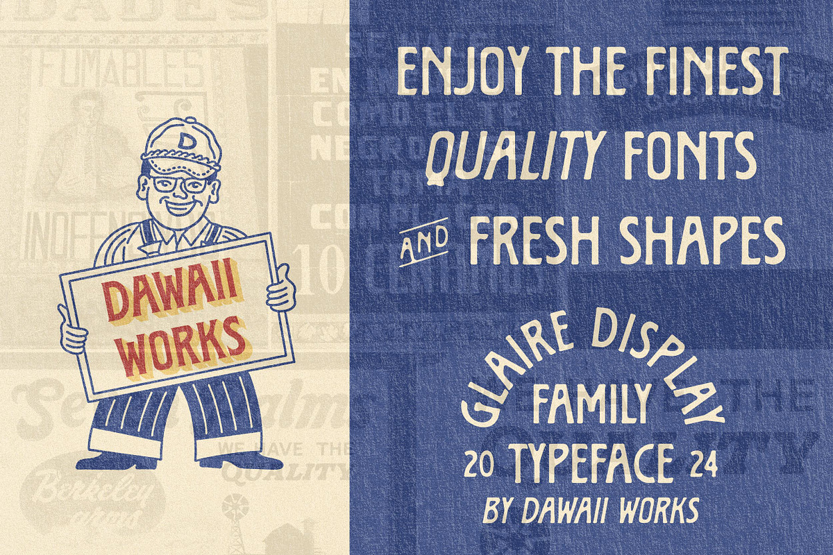 Glaire Display Family Typeface, a Sans Serif Font by Dawaii Goods (Photo 7 of 8)
