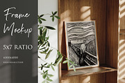 Boho Style Frame Mockup 5x7 Ratio, a Mockup by YimuMockupStore (Thumbnail 4 of 6)