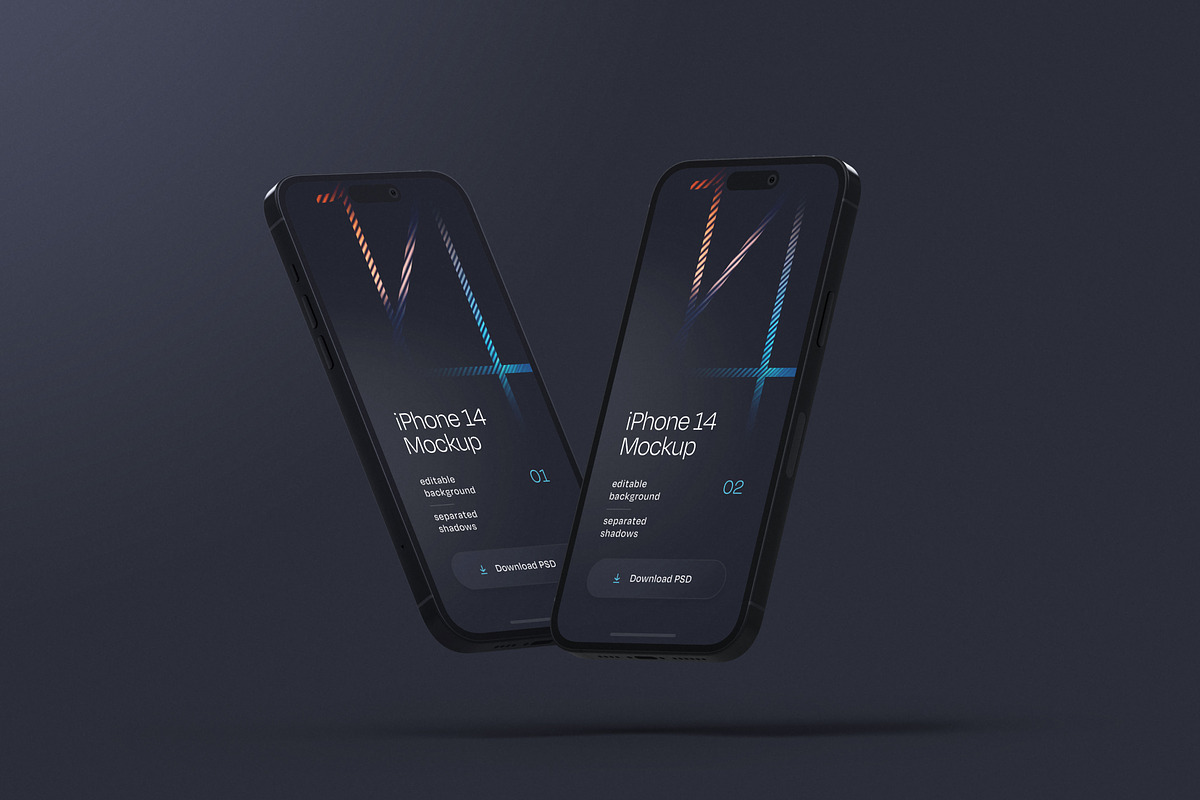 Dark iPhone 14 Pro Mockup Set, an iPhone Mockup by Deeplab (Photo 10 of 15)