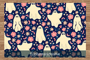Floral Ghosts Seamless Pattern, an Illustration by Johanna V. Creative (Thumbnail 3 of 5)