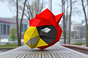 Cardinal bird mask - 3d papercraft, a Print Template by PAPER amaze (Thumbnail 2 of 4)