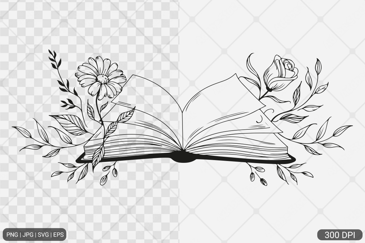 Floral Book SVG PNG Bundle Vol. 1, an Illustration by Actual Pixel (Photo 22 of 29)