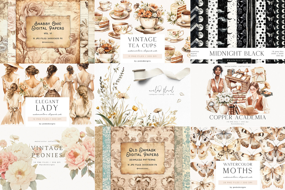 Scrapbooking Bundle II, a Decorative Illustration by PeDe Designs (Photo 3 of 11)