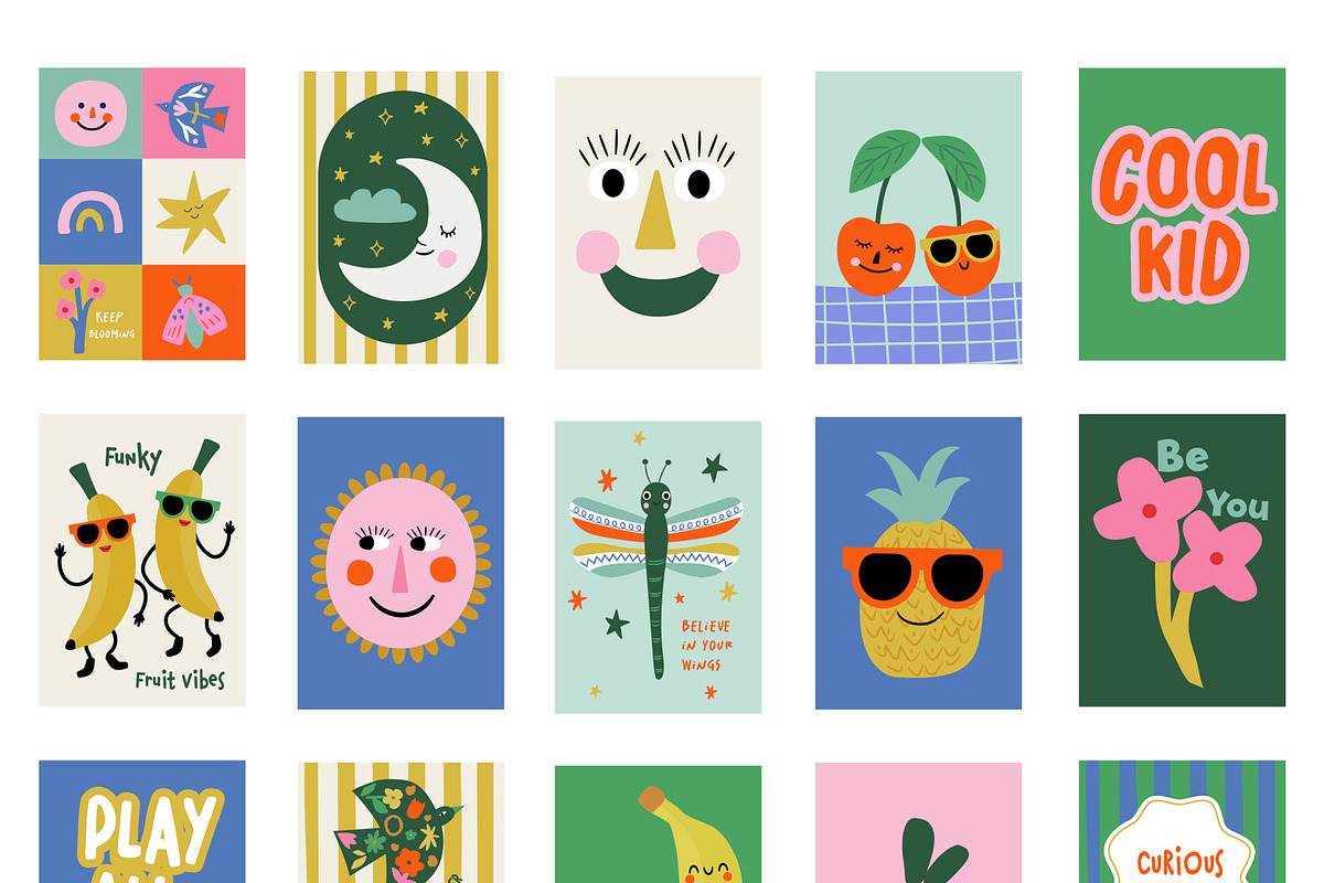 Happy Wall Vibrant Nursery Art Print, a Background Graphic by Essentially Nomadic (Photo 10 of 10)