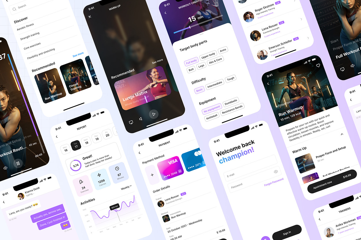 Ultimate Fitness App UI Kit, an UI Kit Template by phoneixdesign (Photo 5 of 5)