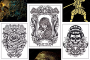 100+ Tattoos Coloring Pages, an Illustration by ThePhoton (Thumbnail 6 of 6)