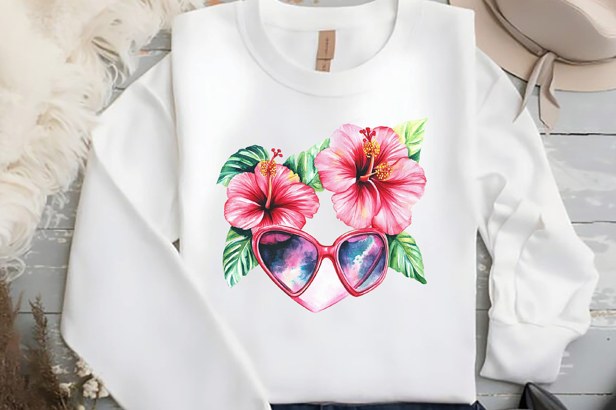 Tropical Summer Beach Glasses Hibisc, an Illustration by DreamCafeArt (Photo 4 of 5)