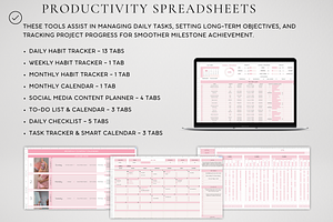 Productivity Tracker Bundle 2024