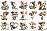 Whimsical Girl Valentine Clipart, an Illustration by OK Design (Thumbnail 3 of 6)
