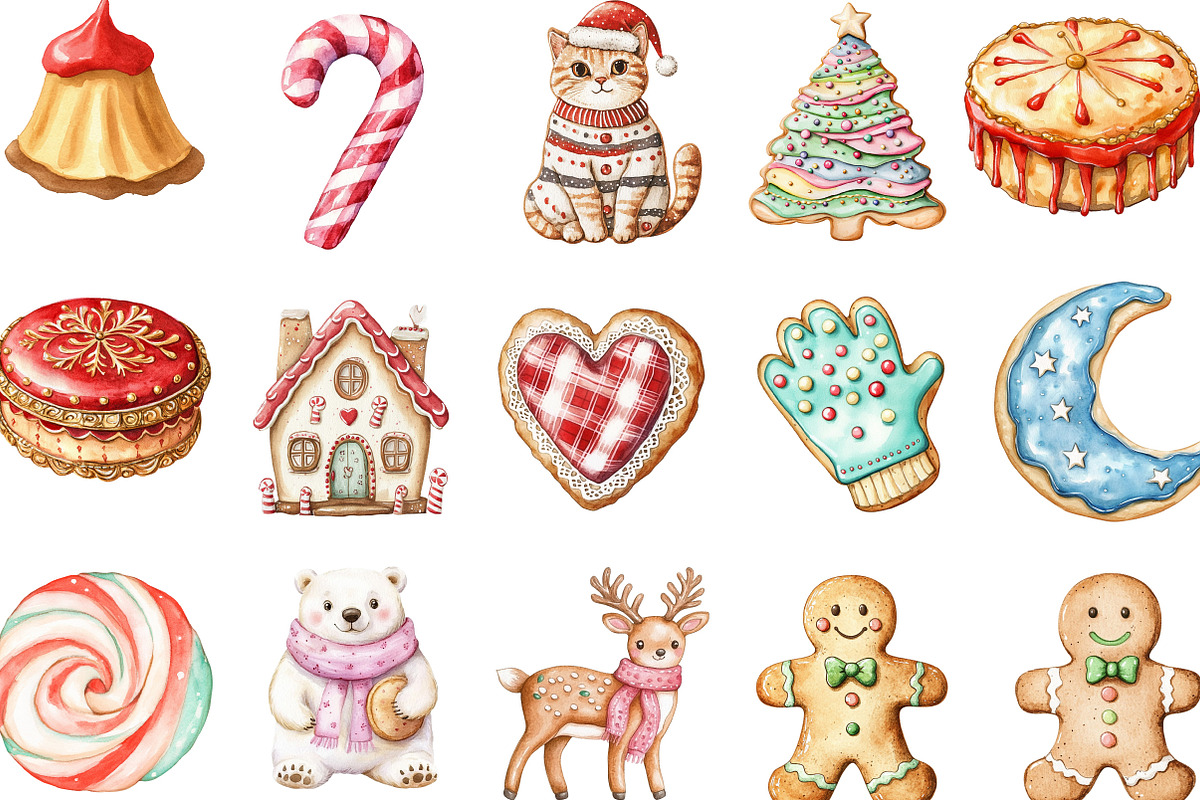 Christmas Cookie Clipart Sublimatio, an Illustration by Designking (Photo 2 of 5)