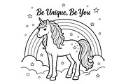 Unicorn Rainbow Coloring Book Set, an Animal Illustration by dx_vect (Thumbnail 4 of 4)