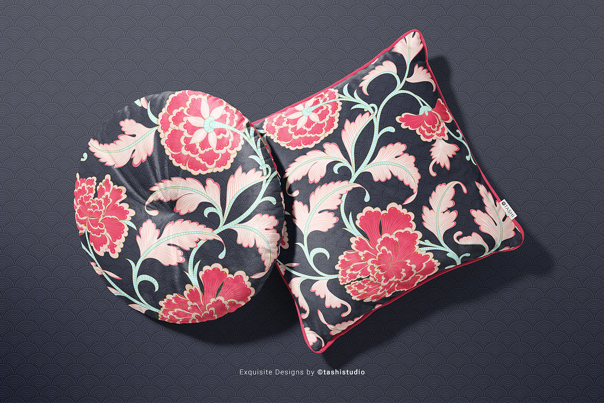 Meili Oriental Peony Pattern & Motif, a Pattern Graphic by Pink Linen (Photo 11 of 12)