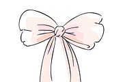 Blush Pink Ribbon Bow Illustration, an Object Illustration by Maj Graphics (Thumbnail 2 of 3)