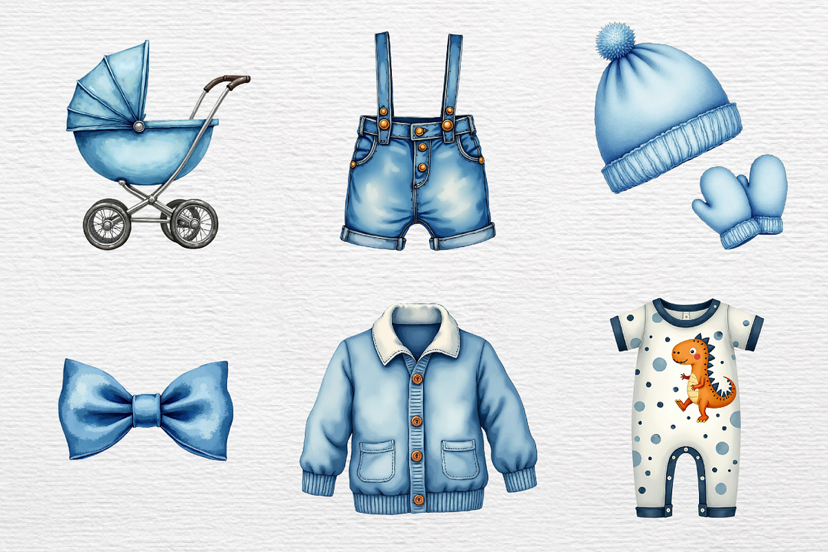 Baby Boy Clothes & Accessories Clipa, an Illustration by CrexoraLab (Photo 3 of 4)