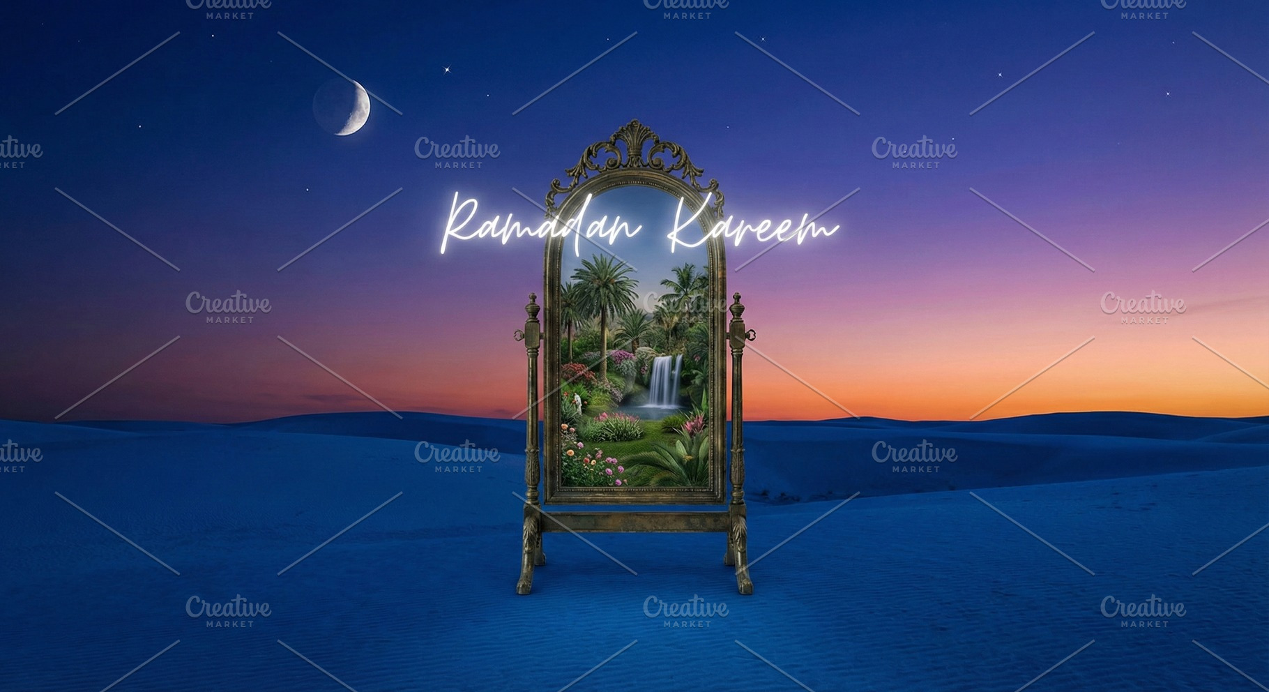 Surreal Ramadan Kareem, a Background Photo by Isbah_studio