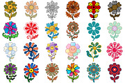 Groovy Flower Clipart, an Object Illustration by Forhadx5 (Thumbnail 3 of 11)