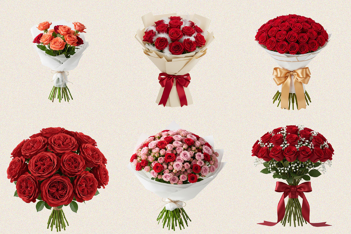 Valentine Rose Bouquets Clipart Bund, an Illustration by SVGArt (Photo 7 of 8)