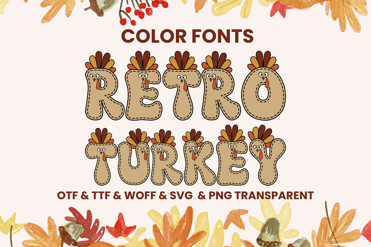 Retro Thanksgiving - Color Fonts, a Font by Adalin Shop (Photo 4 of 9)