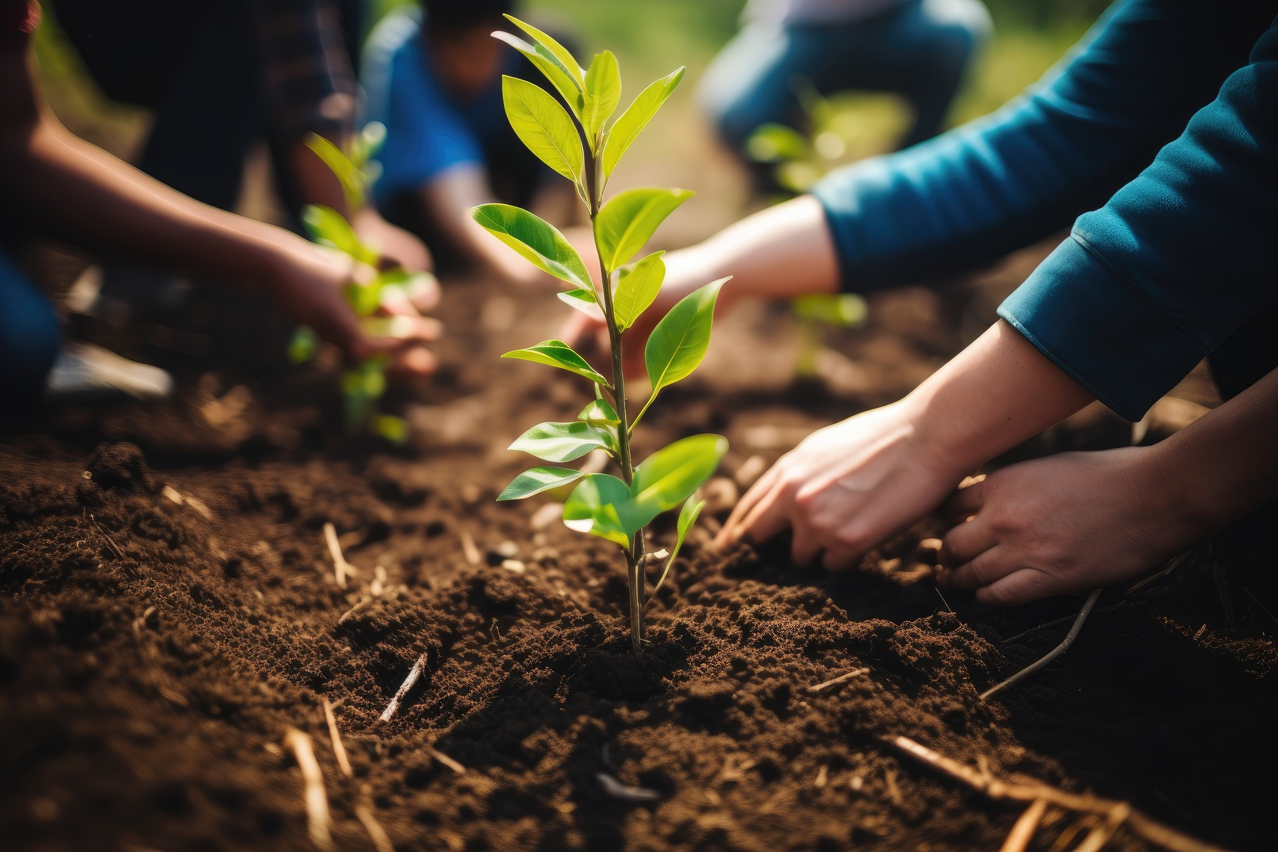 Planting seedlings in the ground. Se, a Photo by Iftikhar Alam | Creative Market Planting seedlings in the ground. Se, a Photo by... 