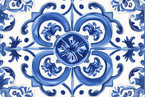 Blue patterned tile design, a Photo by Beautiful things