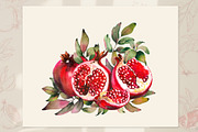 Pomegranate fruits, a Food Illustration by Jeanna Draw (Thumbnail 8 of 10)