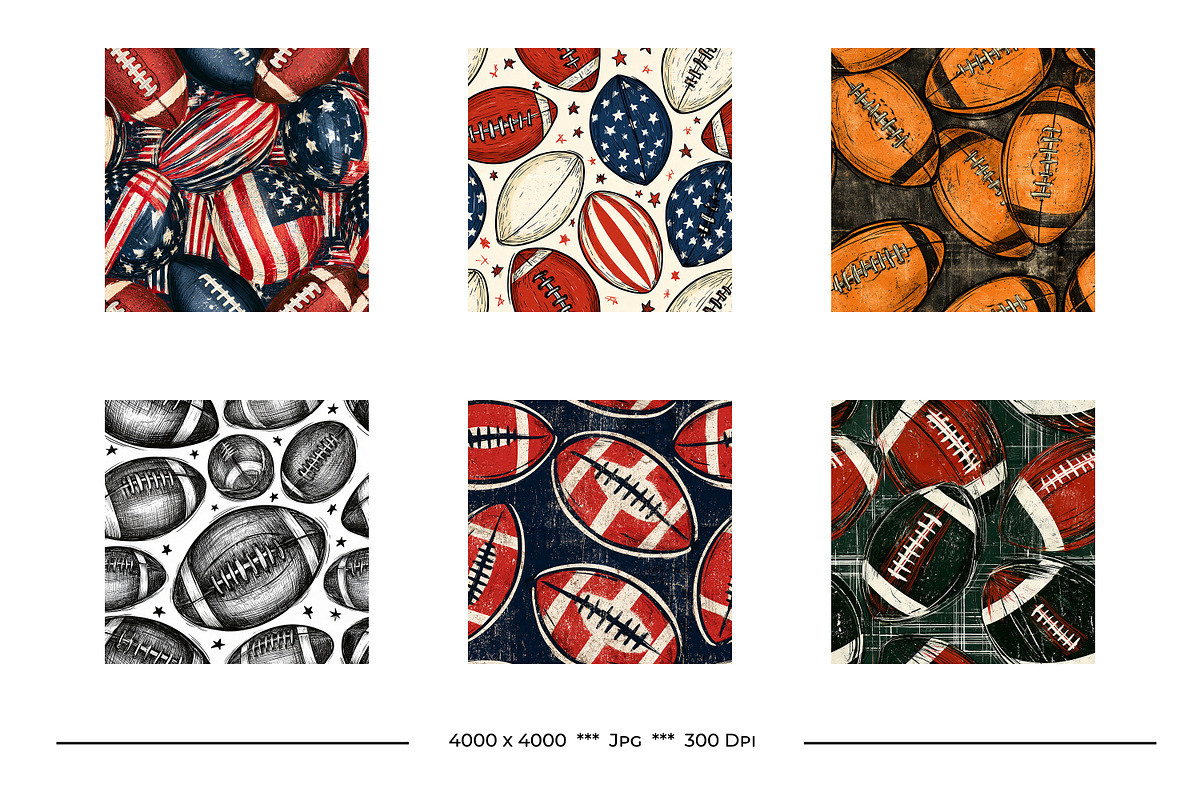 Football in Retro Art Style Patterns, a Pattern Graphic by karenfoleyphoto (Photo 5 of 9)