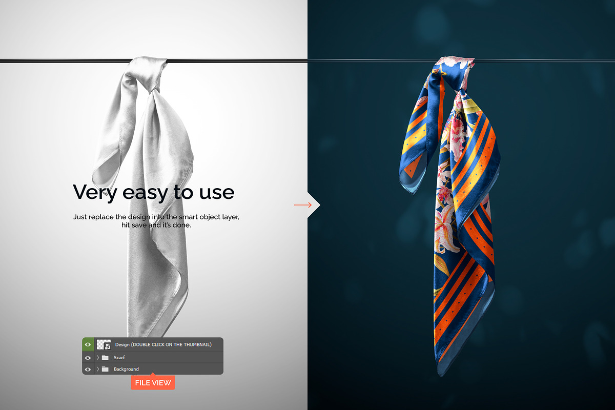 Silk Scarf Mockup - Studio series 03, an Apparel Mockup by Mocku (Photo 10 of 13)