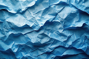 Crumpled blue paper texture resembli, a Photo by Tanuart