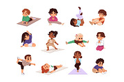Cute kids doing sports exercises set, a Person Illustration by PaperTrident (Thumbnail 1 of 13)