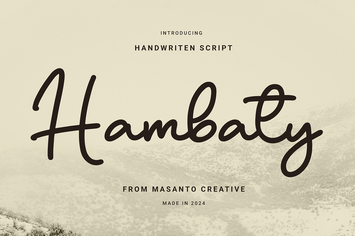 Hambaty – Script Font, a Script Font by kangfont Studio (Photo 1 of 10)