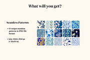 Chinoiserie Blue Floral Patterns, a Pattern Graphic by Ninterints (Thumbnail 2 of 18)