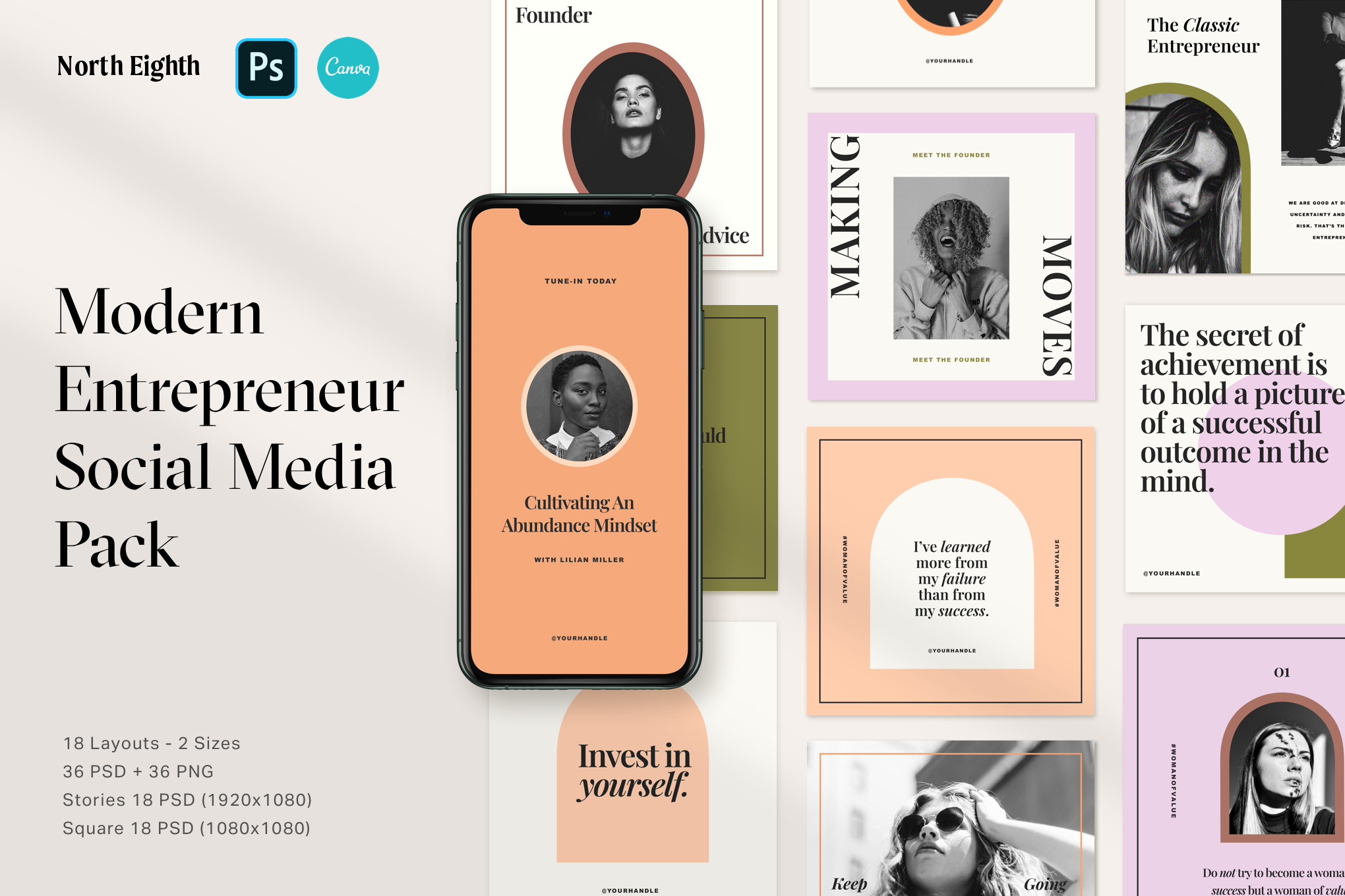 Entrepreneur Social Media Pack, a Social Media Template by North Eighth