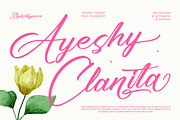 Ayeshy Clanita Bold Calligraphy, a Script Font by stylishtype.co (Thumbnail 1 of 20)