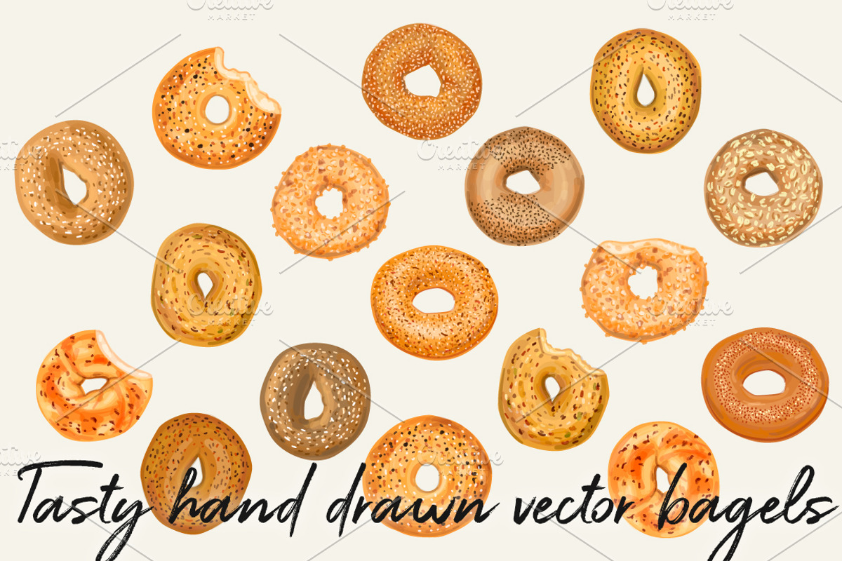 Bagel VECTOR illustrations, an Object Graphic by Natalka Dmitrova art (Photo 3 of 16)