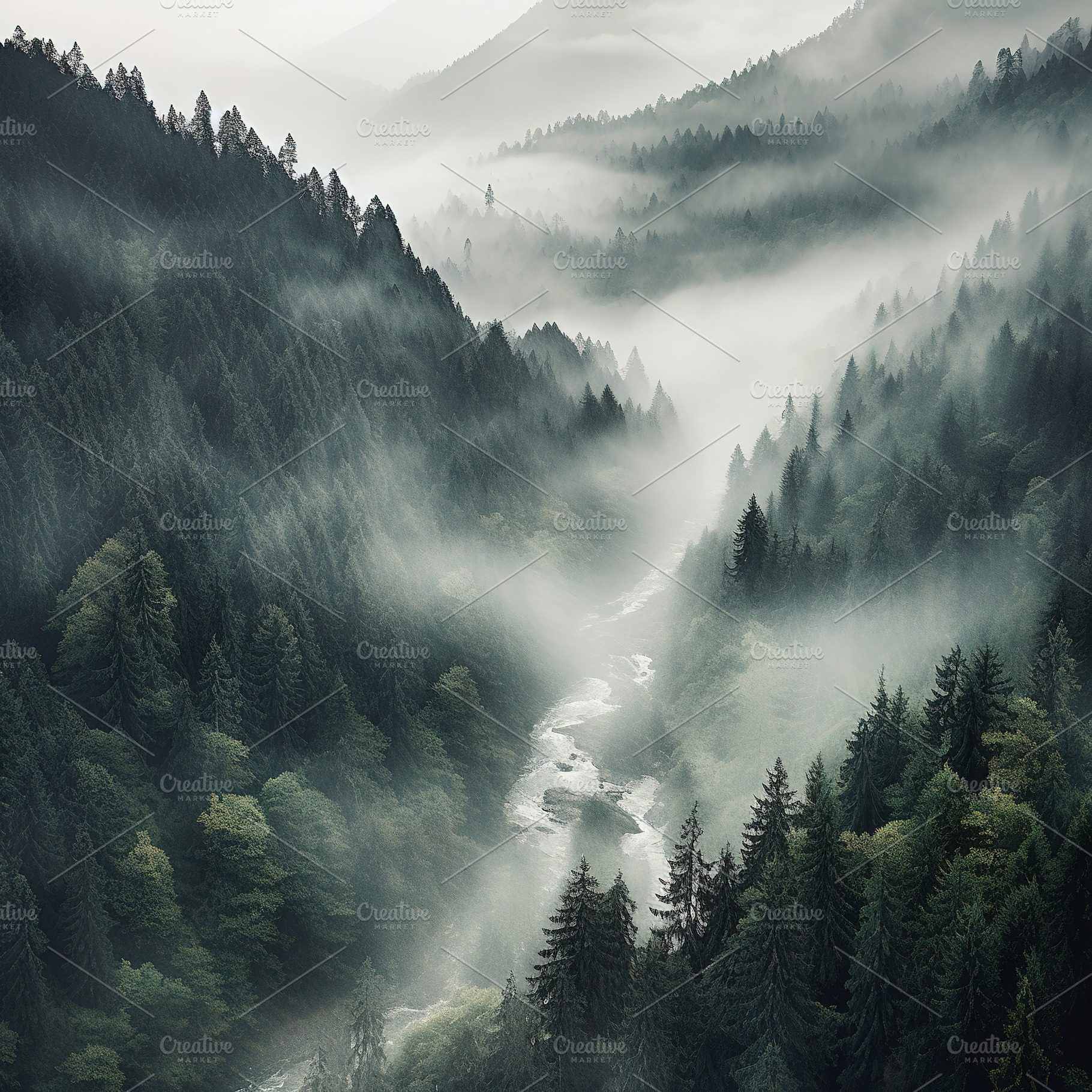 Misty mountain landscape stock photo, a Nature Photo by Virgo Studio