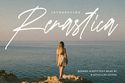 Renastica Modern Script Font, a Script Font by RantautypeStudio (Thumbnail 1 of 15)