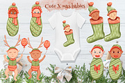 Baby Santa clipart, my 1st Christmas, an Illustration by Mrs.Swan_Design (Thumbnail 2 of 6)
