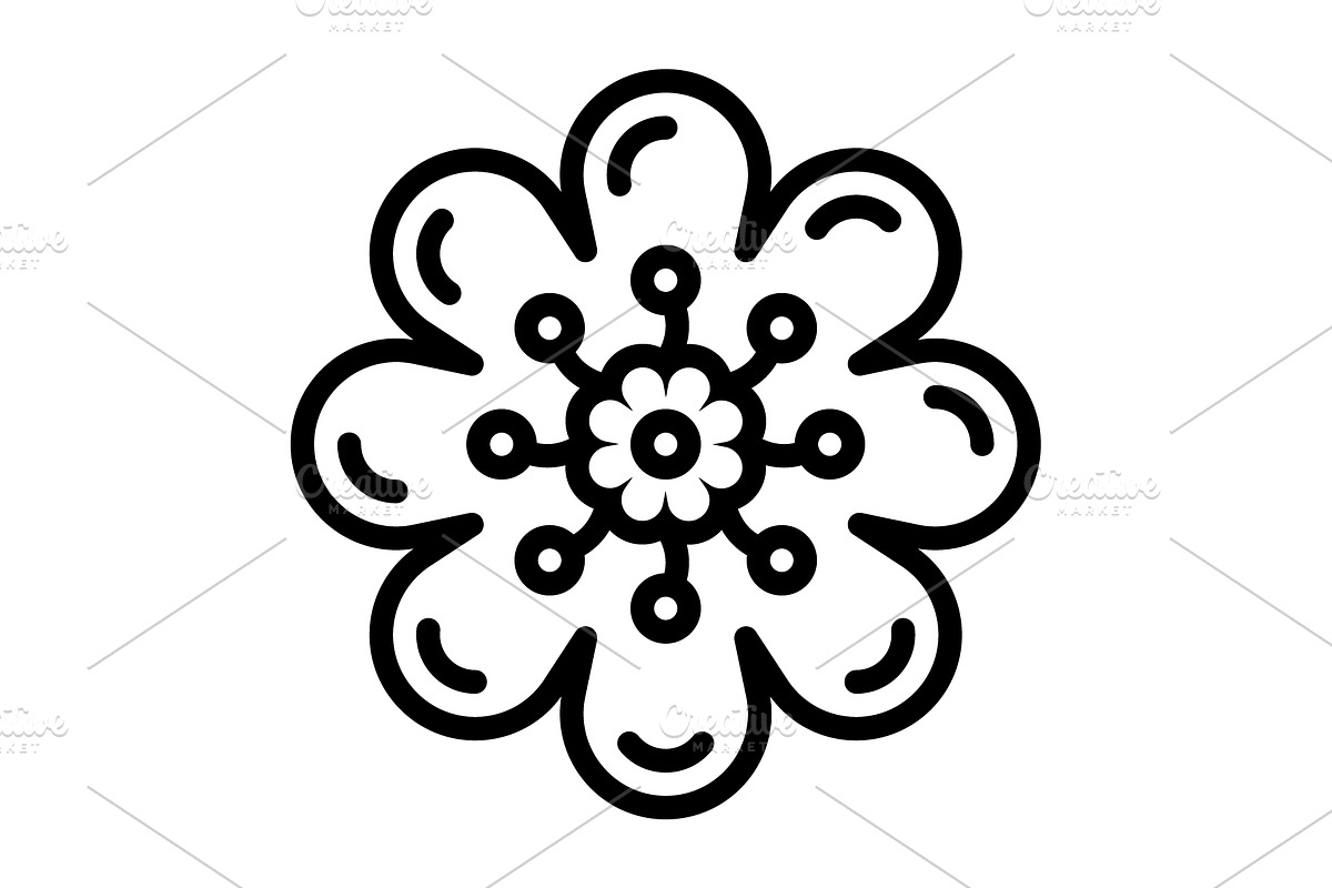 Flower bloom black icon, an Outline Icon by Creative priyanka
