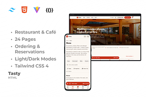 Tasty | Restaurant HTML Template, a HTML Template by Mobius Studio